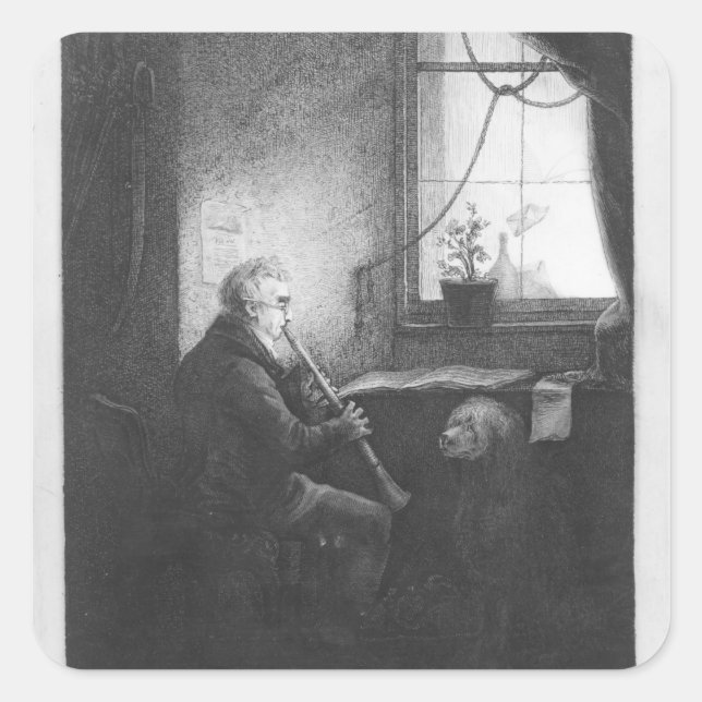 Duke Esterhazy Playing the Clarinet, 1809 Square Sticker (Front)