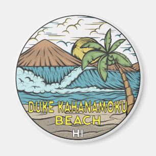 Duke Kahanamoku Beach Hawaii Vintage  Magnet