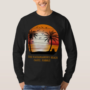 Duke Kahanamoku Beach Oahu Hawaii Vintage Sunset R T-Shirt