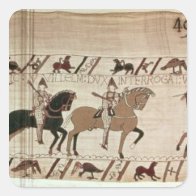 Duke William's knights arrive to do battle Square Sticker (Front)