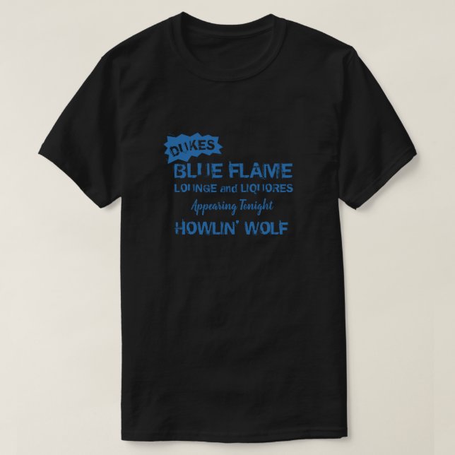 Dukes Blue Flame Lounge Chicago T-Shirt (Design Front)