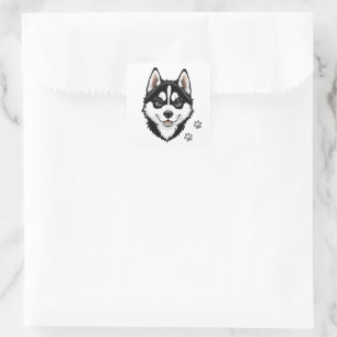 Dulce Husky Puppy Siberian Square Sticker