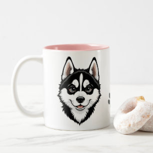 Dulce Husky Puppy Siberian Two-Tone Coffee Mug