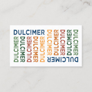 Dulcimer Cute Colourful Business Card