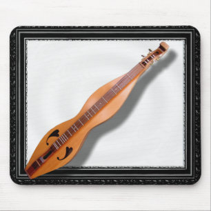 DULCIMER IN BLACK FRAME-MOUSEPAD MOUSE PAD