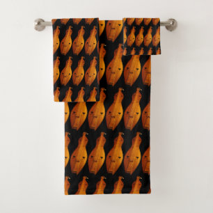 Dulcimer Music Pattern Bath Towels