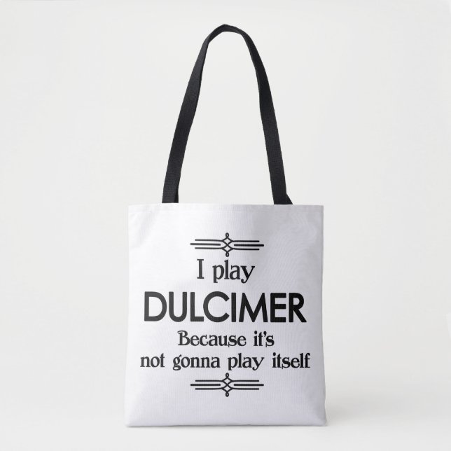 Dulcimer - Play Itself Funny Deco Music Tote Bag (Front)