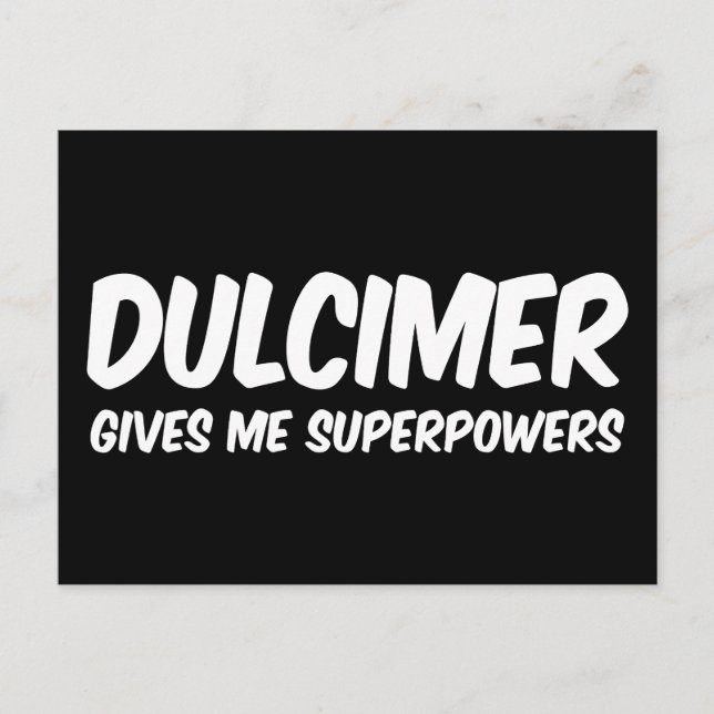 Dulcimer Superpowers Funny Superhero Music Postcard (Front)
