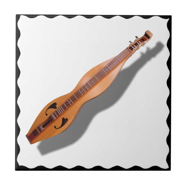 DULCIMER  WITH  BLACK FRAME-TILE... CERAMIC TILE (Front)