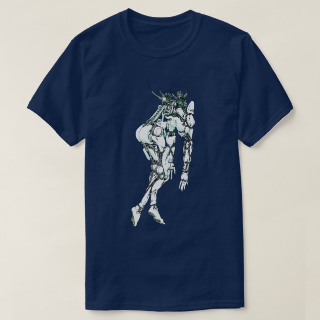 Dull android with parasites T-Shirt (Design Front)