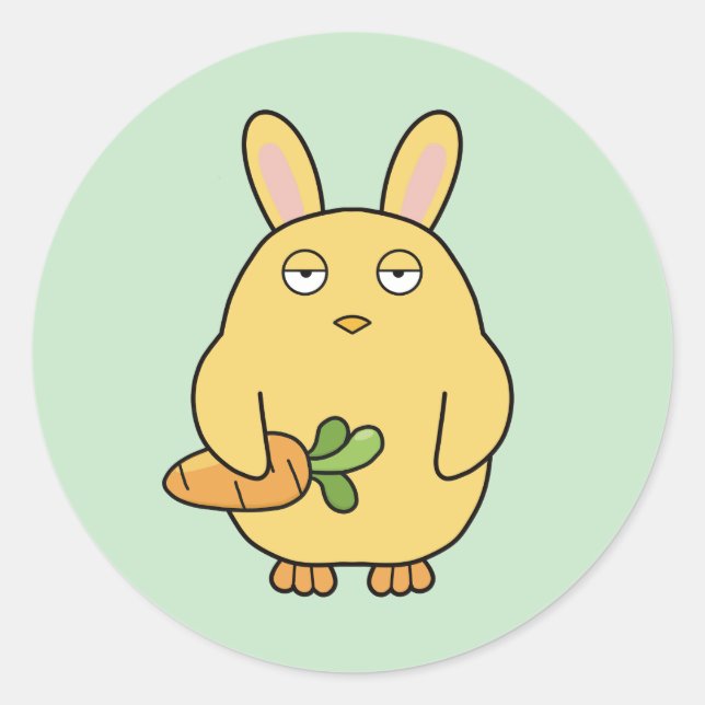 Dull Chick, Floppy Ears Classic Round Sticker (Front)