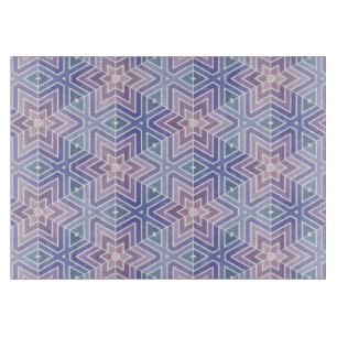 Dull Lavender Geometric Star Maze Pattern Cutting Board