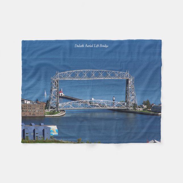 Duluth Aerial Lift Bridge fleece blanket (Front (Horizontal))