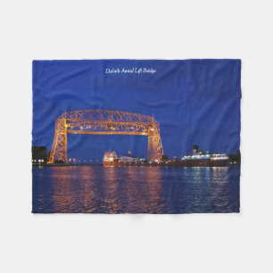 Duluth Aerial Lift Bridge & John G. Munson Fleece Blanket
