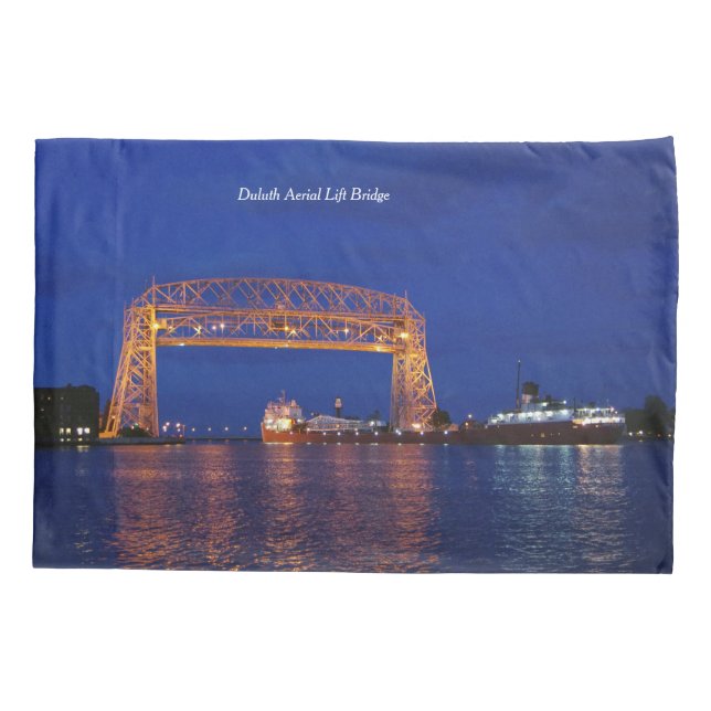 Duluth Aerial Lift Bridge & John G. Munson Pillowcase (Back)