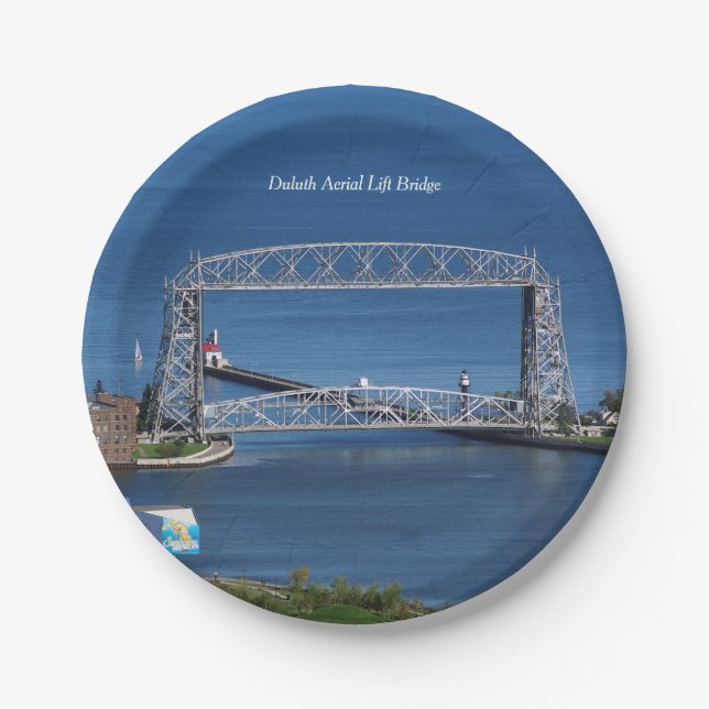 Duluth Aerial Lift Bridge Paper Plate (Front)