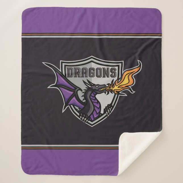 Duluth Dragons Ice Hockey Fleece & Sherpa Blanket (Front)