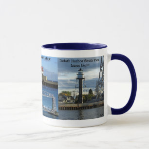 Duluth Entry Lighthouses glass mug