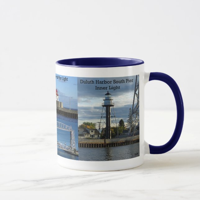 Duluth Entry Lighthouses glass mug (Right)