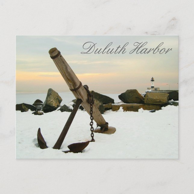Duluth Harbour in the Winter Postcard (Front)