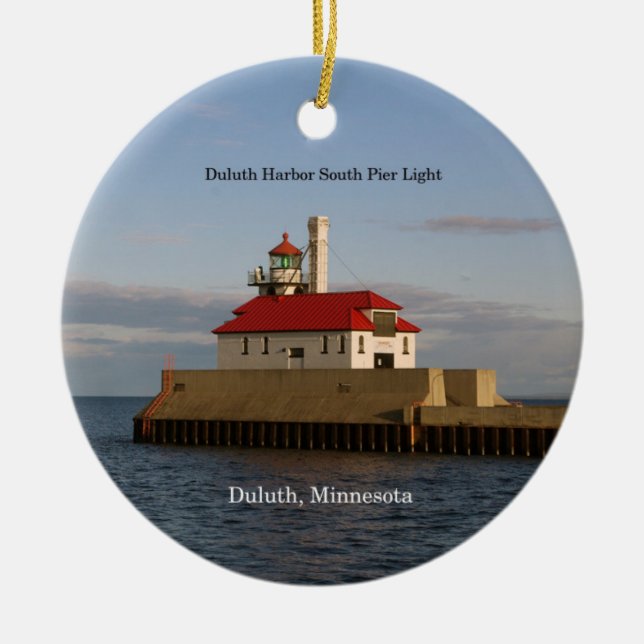 Duluth Harbour South Pier Light circle ornament (Front)