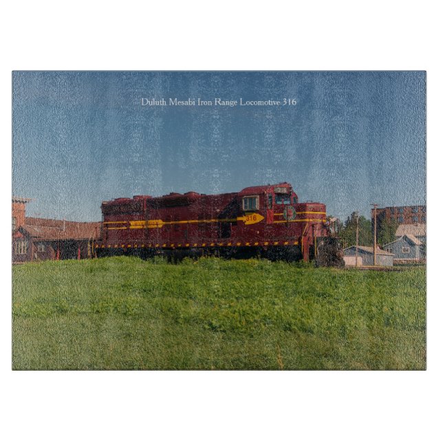 Duluth Mesabi Iron Range Locomotive 316 Cutting Board (Front)
