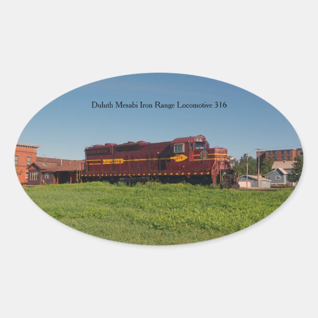 Duluth Mesabi Iron Range Locomotive 316 Oval Sticker (Front)