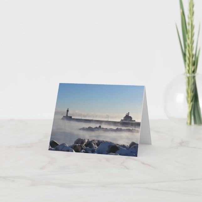 Duluth Minnesota Canal Park Lighthouse Note Card (Front)