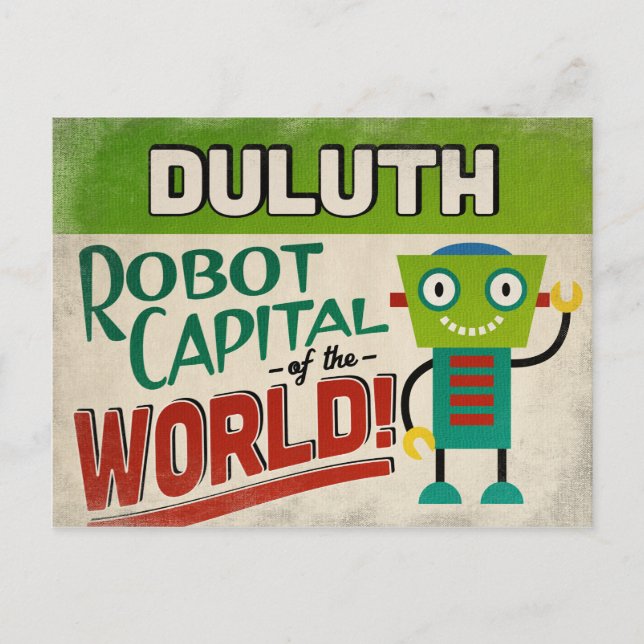Duluth Minnesota Robot - Funny Vintage Postcard (Front)
