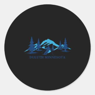 Duluth minnesota ski resort skiing skier  classic round sticker