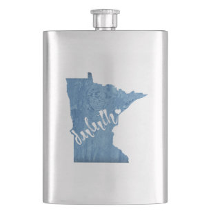 Duluth Minnesota Wood Grain Hip Flask