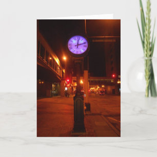 "Duluth Purple Street Clock" Birthday Card