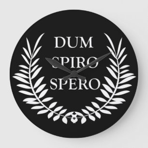 Dum spiro spero large clock