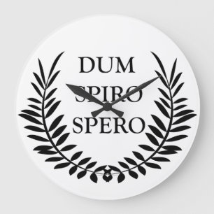 Dum spiro spero large clock