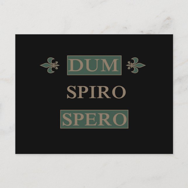 Dum spiro spero postcard (Front)
