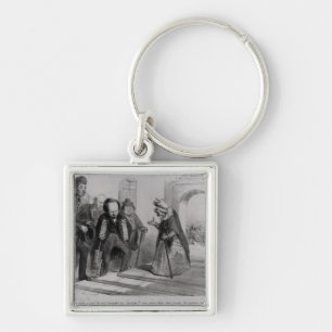 Dumas, Hugo et Balzac seeking their admission Key Ring