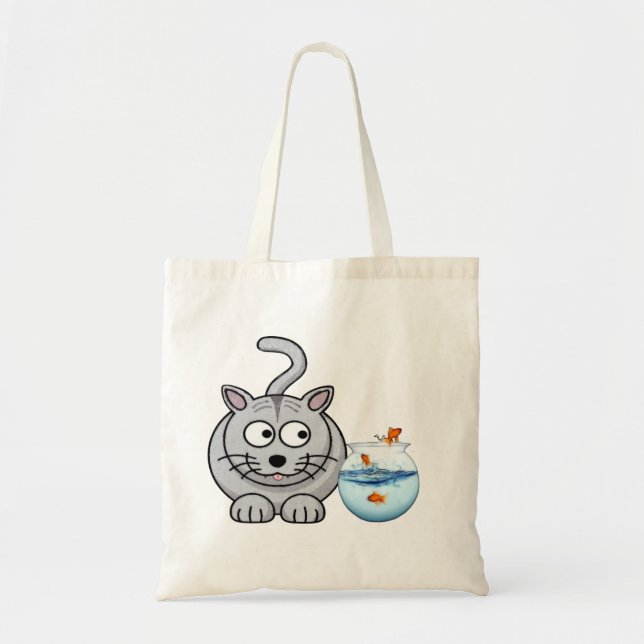 Dumb Cat Cartoon Tote Bag (Front)