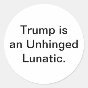 Dumb Unhinged Lunatic Trump Hankamer Artjunkhaus  Classic Round Sticker