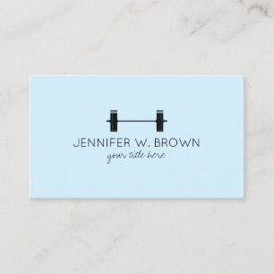 Dumbbell Fitness Instructor Blue Trainer Business Card