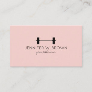 Dumbbell Fitness Instructor Pink Trainer Business Card