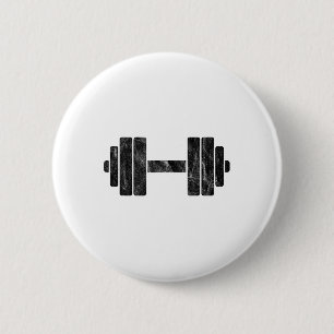 Dumbbell Minimalism - Weight Lifting And Bodybuild 6 Cm Round Badge