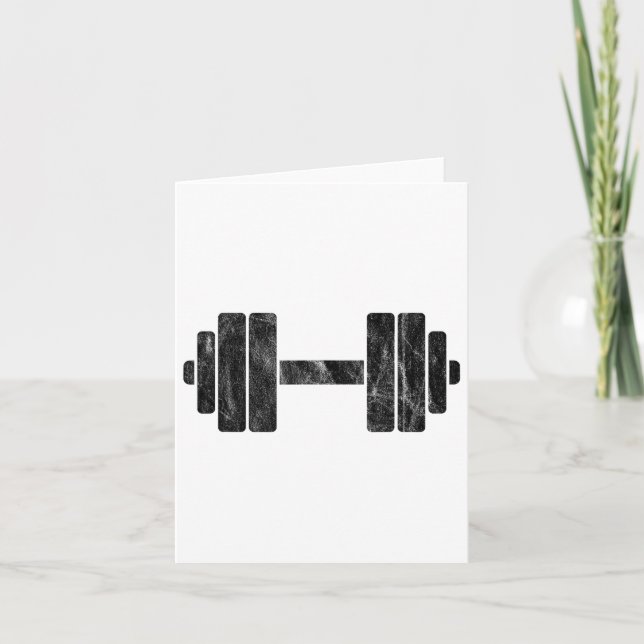 Dumbbell Minimalism - Weight Lifting And Bodybuild Card (Front)