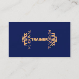 Dumbbell of words blue orange edit business card