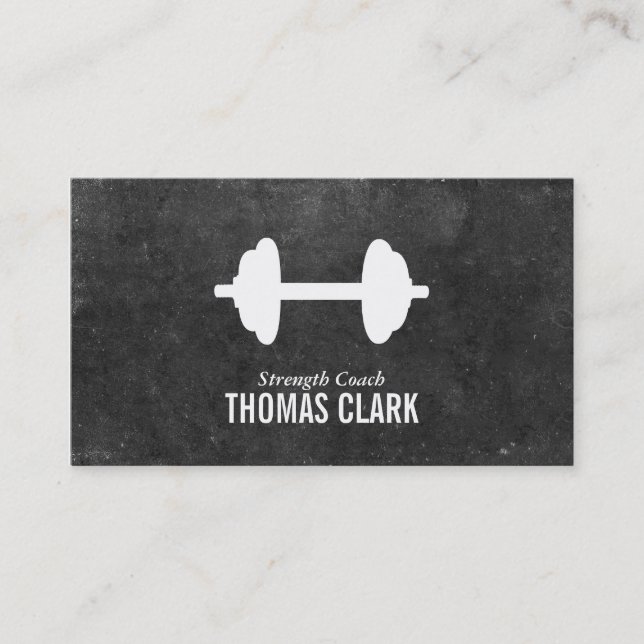 Dumbbell | Personal Trainer (slate) Business Card (Front)