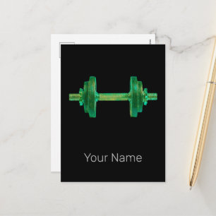 Dumbbell Retro Bodybuilder Gym Fitness Or Coach Holiday Postcard