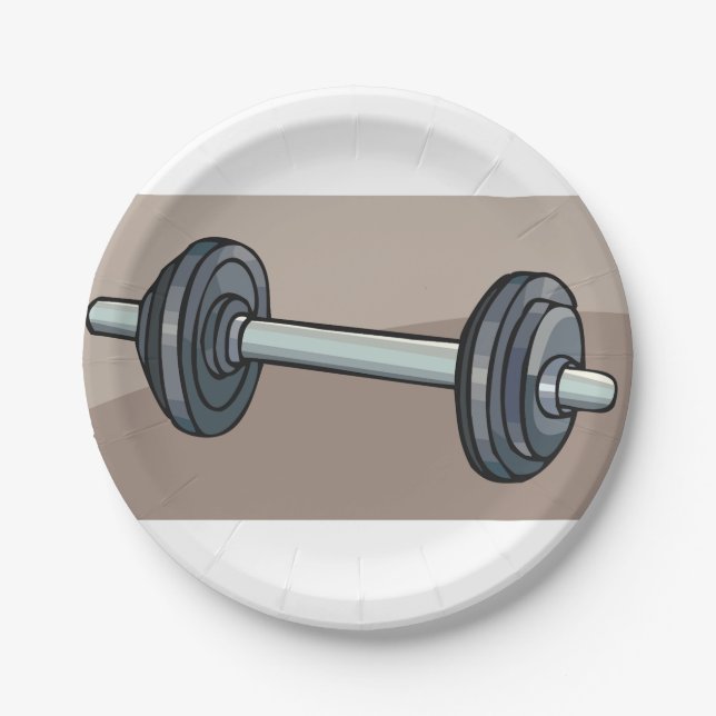 Dumbbell Weight Paper Plate (Front)