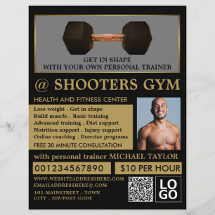 Dumbbell Weight, Personal trainer, Gym Advertising Flyer