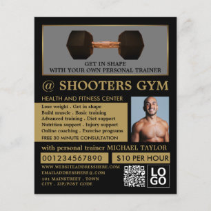 Dumbbell Weight, Personal trainer, Gym Advertising Flyer