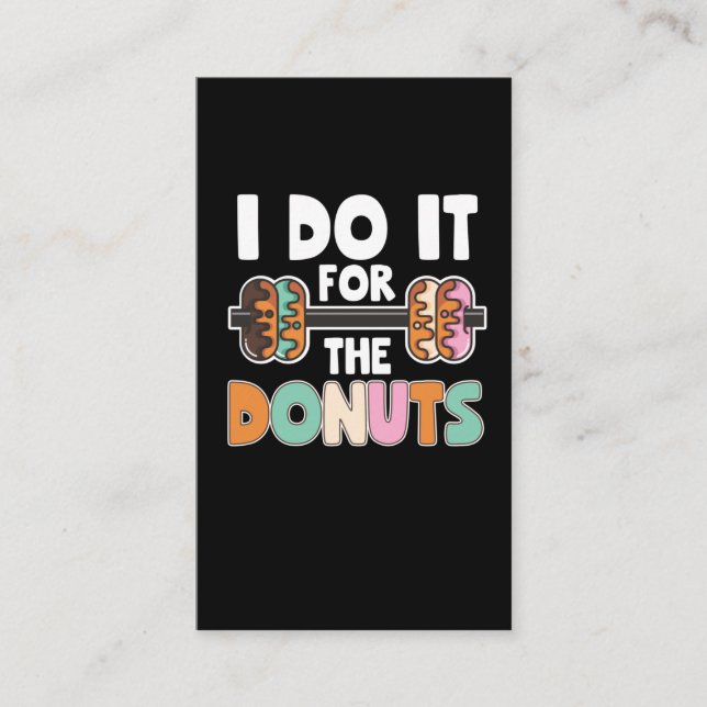 Dumbbell Weightlifting Donut Dessert Gym Workout Business Card (Front)