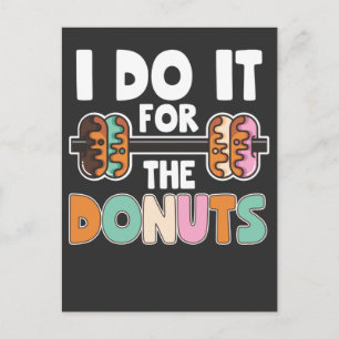 Dumbbell Weightlifting Doughnut Dessert Gym Workou Postcard